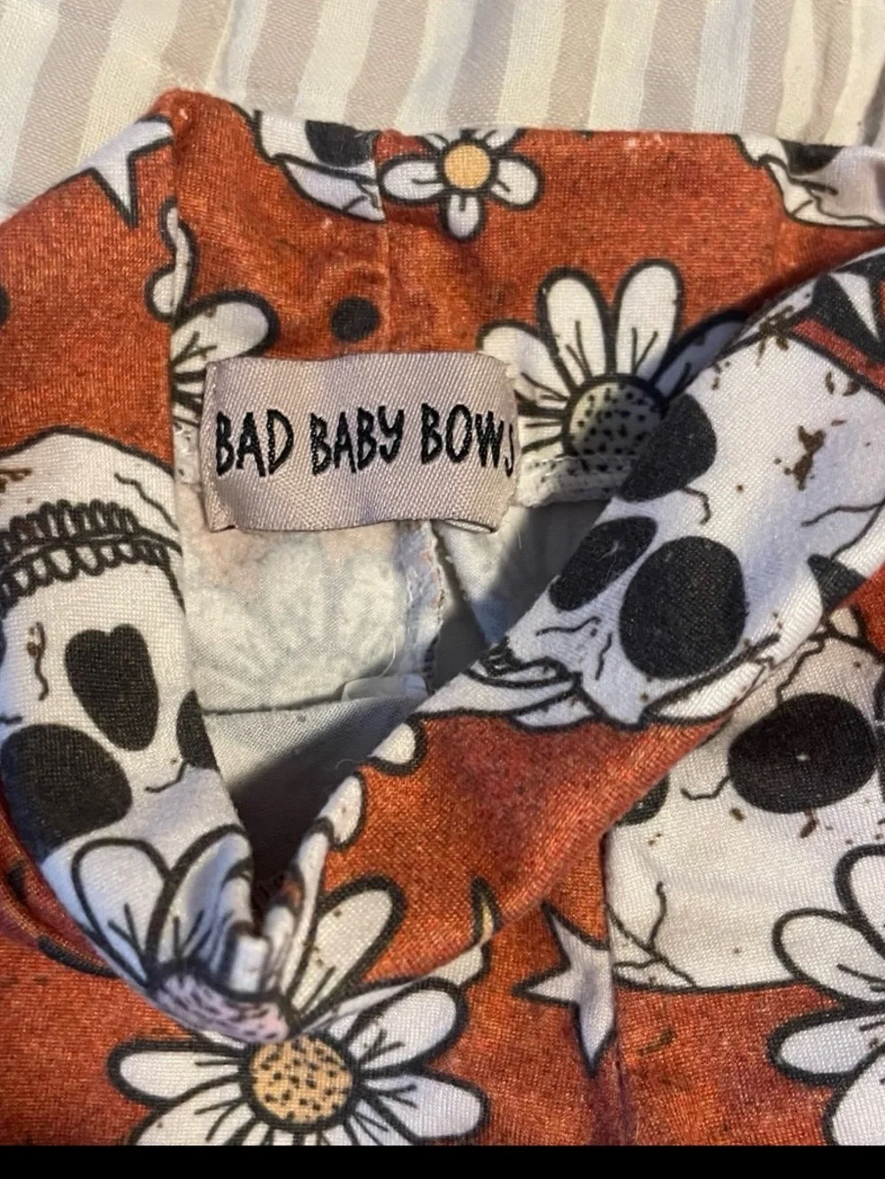 Bad Baby Bows Skull Daisy Biker Shorts Baby Size 6–9 Months